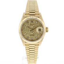  Rolex Lady-Datejust 26 Yellow Gold President Logo Diamond Dial 
