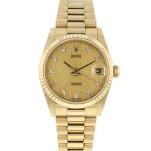 Rolex Datejust 31 Yellow Gold Logo Diamond Dial 
