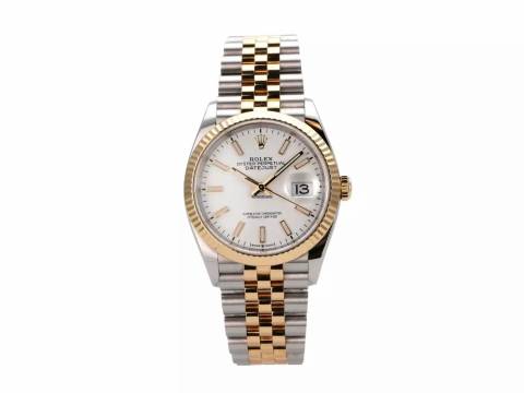  Rolex Datejust 36 Edelstahl Gelbgold 126233 Weiß Jubile-Band 