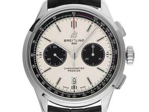 Thumbnail von Breitling Premier B01 Ref.AB0118221G1P1 2019 Box&Beschreibung wie Neu Vintage Premier B01 Chronograph Krokoleder Faltschließe