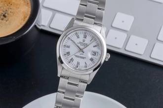 Thumbnail von Rolex Oyster Perpetual Date 34 White Dial Oyster Stahl Automatik Herrenuhr Ref. 15200 T-Serie