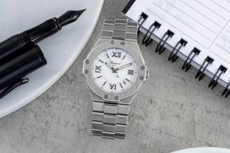  Chopard St. Moritz Stahl Quarz White Dial Damenuhr Ref. 8319 Klassiker 