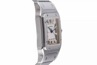 Thumbnail von Cartier Santos Galbée Stahl Quarz Herrenuhr Ref. W20060D6 Papiere 2017