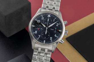 IWC Fliegeruhr Chronograph Stahl Automatik Herrenuhr Ref. IW377704 B&P 2018 