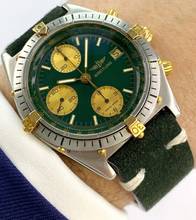 Thumbnail von Breitling Chronomat Serviced (560e) Chronomat Vintage Chronograph Green Grün 81950 81950