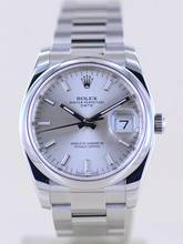 Thumbnail von Rolex Oyster Perpetual Date 34mm silver Stick Dial Oysterband Steel 115200 Automatic Top