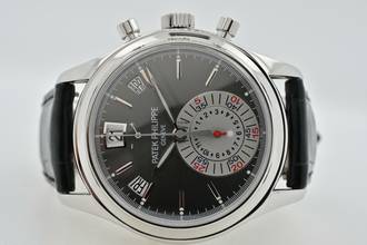 Thumbnail von Patek Philippe Annual Calendar Chronograph Jahreskalender 950pt Platin Platinum Chronograph 5960P-001 Service 2026