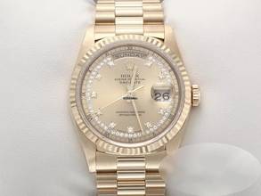  Rolex Day-Date 36 36mm 18238 1993 Gelbgold 750 Diamanten Automatik 18kt Yellow Gold President-band Chronometer Oyster 
