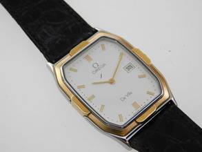 Thumbnail von Omega De Ville Herrenuhr im Full Set nahezu N.O.S v 1987 incl Erstkaufrechnung seltene Version mit 18 Karat massiv Gelbgoldlünette