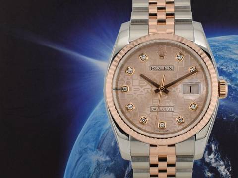  Rolex Datejust 36 Stainless Steel - Rose Gold Jubilee Diamond Dial 