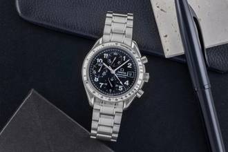  Omega Speedmaster Date Black Arabic Dial Chronograph Edelstahl Ref. 3513.52.00 