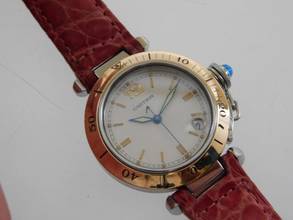 Thumbnail von Cartier Pasha Stahl Gold Automatik 36 mm Herrenuhr mit Krokoband mit original Faltschließe mit original Cartier Band und Schließe