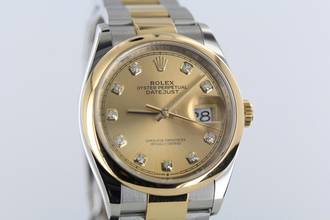 Thumbnail von Rolex Datejust 36 Ref.126203//Full Set//2019 Steel/Gold//Diamonds//#KS