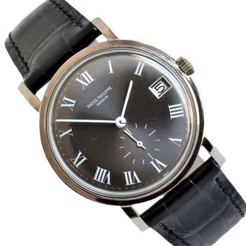  Patek Philippe Calatrava Date 3445 Oversize slate grey dial white gold 18KT 1967's 