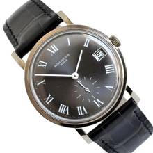  Patek Philippe Calatrava Date 3445 Oversize slate grey dial white gold 18KT 1967's 
