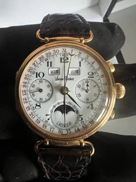 Lucien Rochat Triple Day-Date Moonphase Gold Valjoux 72