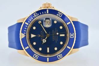 Rolex Submariner Date 18k Yellow Gold 16618 X-Series Service 2023 Rubber B 