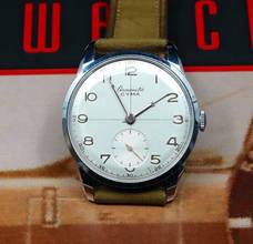  Cyma MINT RARE HIGH GRADE CHRONOMETRE CHRONOMETER IN STEEL FROM THE 50'S 