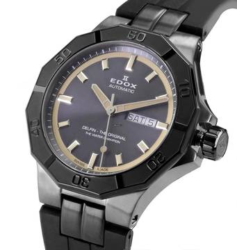  Edox Herren Uhr Automatik 88008 37GNCA GBEI Swiss Made Delfin 44 mm Ø Neu 