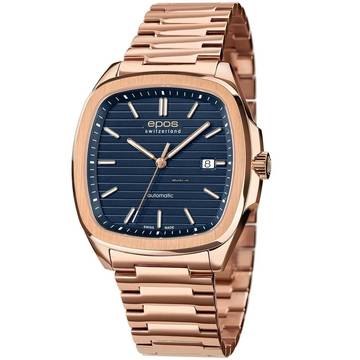 Epos 3511 PVD Gold Dresswatch different colors and straps PVD steel or leather strap