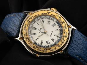 Thumbnail von Ebel Voyager Weltzeituhr Ref.1124913-3001 1998 Full Set sehr gut Vintage Voyager Weltzeituhr Faltschließe