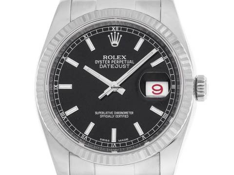  Rolex Datejust 36 Roulette Ref.116234 2017 LC 100 Full Set wie Neu Vintage Datejust Roulette Stahl 18kt Weißgold 