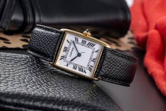 Thumbnail von Cartier Tank Arrondie 18k Gold Handaufzug Herrenuhr Medium Ref. 96041 81722500