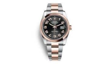  Rolex Datejust 36 36MM - Rolesor Everose - Black Arabic Dial - Roulette Date Wheel 116201 2012 