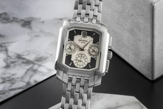  Glashütte Original Senator Karrée Karreè Edelstahl Chronograph Ref. 39-32-17-04-04 B&P 