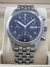  IWC Pilot Chronograph Pilot's Fliegeruhr Chonograph 39mm Steel Black Dial 