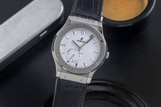Thumbnail von Hublot Classic Fusion Ultra-Thin Titan Handaufzug Herrenuhr Ref. 515.NX.2210.LR