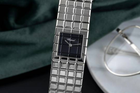  Chopard Ice Cube Black Dial Edelstahl Quarz Damenuhr Ref. 11/8898 