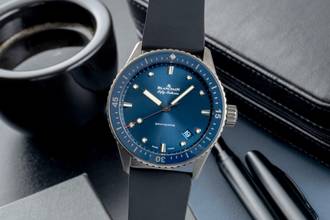 Thumbnail von Blancpain Fifty Fathoms Bathyscaphe Blue Keramik 5000-0240-NAOA B&P NP 14700 