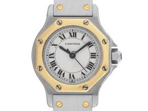 Thumbnail von Cartier Santos Octagon PM kleines Modell Ref.0907 1999 Box&Beschreibung sehr gut Vintage Santos Octagon PM kleines Modell