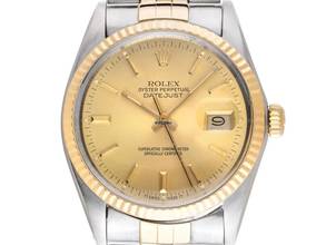  Rolex Datejust 36 Ref.16013 1985 Box&Beschreibung sehr gut Vintage Datejust Stahl 18kt Gelbgold open 6/9 
