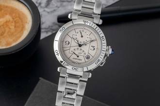 Thumbnail von Cartier Pasha GMT Power Reserve Automatik Stahl Herrenuhr Ref. W31037H3