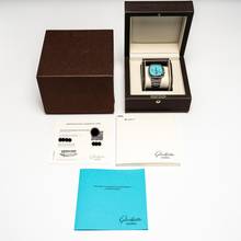 Thumbnail von Glashütte Original Seventies Chronograph Panoramadatum Chrono Panorama Discoblue – 1 of 100 – 1-37-02-10-02-70 – NEW – 22 Full Set