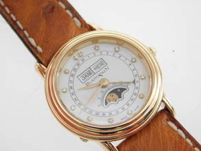 Thumbnail von Blancpain Villeret 18 Kt Gelbgold Villeret Damenuhr Vollkalender Mondphase wie Neu 26mm mit original Band und 18 Kt Schließe Diamantzifferblatt