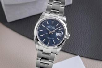Thumbnail von Rolex Datejust 36 Blue Dial Oyster Stahl Automatik Herrenuhr Ref 126200 B&P 2021