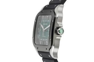 Thumbnail von Cartier Santos Green Arabic Stahl Automatik Herrenuhr Ref. WSSA0055 B&P 2025
