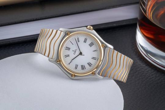  Ebel Classic Wave Stahl / Gold Quarz Damenuhr Ref. 181909 Klassiker 