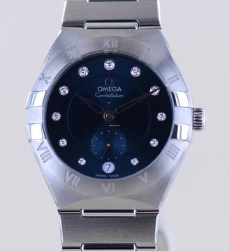  Omega Constellation blue Diamond Dial 8802 Master Chronometer 34mm Petit Second B+P 