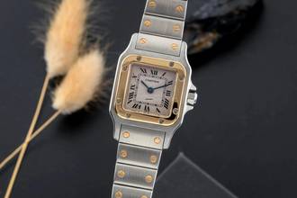 Thumbnail von Cartier Santos Galbée Lady Stahl / Gold Damenuhr Saphirglas Ref. W20012C4 1567