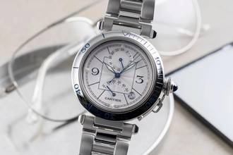 Thumbnail von Cartier Pasha GMT Power Reserve Automatik Stahl Herrenuhr Ref. W31037H3 2388