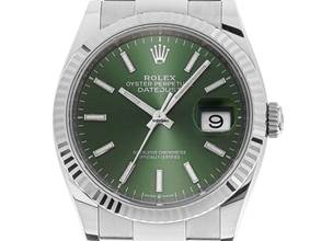  Rolex Datejust 36 Ref.126234 2024 Full Set wie Neu Datejust Stahl 18kt Weißgold Green Dial 
