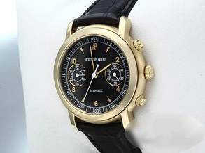 Thumbnail von Audemars Piguet Jules Audemars 25859ba Gelbgold 750 Chronograph 1999 Automatik 18kt Yellow Gold Black Dial