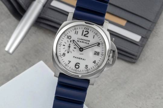  Panerai Luminor Marina Automatic White Dial Automatik Edelstahl Herrenuhr Ref. PAM00049 