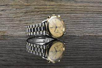 Thumbnail von Omega Speedmaster Date 39 Automatik TIP TOP VINTAGE Stahl / Gold langes Armband