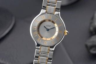 Thumbnail von Cartier 21 Must de Cartier Lady Stahl / Gold Quarz Ref. W10073R6 B&P 1997