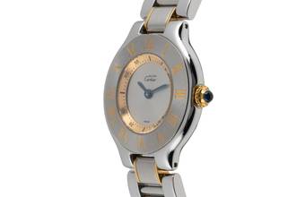 Thumbnail von Cartier 21 Must de Cartier Lady Stahl / Gold Quarz Ref. W10073R6 B&P 1997